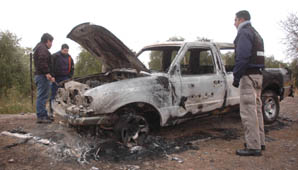 Rivadavia: Hallaron una camioneta quemada Rivadavia: Hallaron una camioneta quemada
