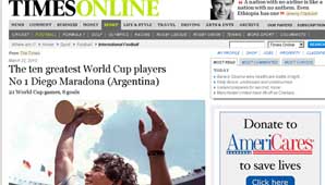 Maradona, el mejor jugador de la historia de los mundiales Maradona, el mejor jugador de la historia de los mundiales