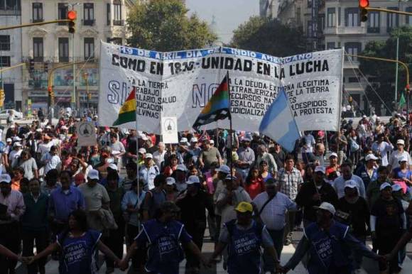Marcha de agrarios en la Capital