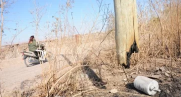 Postes de la luz, otra víctima de la quema de pastizales Postes de la luz, otra víctima de la quema de pastizales