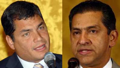 El auto en que llevaban a Correa tiene cuatro tiros de fusil El auto en que llevaban a Correa tiene cuatro tiros de fusil