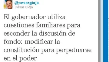 Después de 2 días, el twitter de César Gioja vuelve a hablar Después de 2 días, el twitter de César Gioja vuelve a hablar