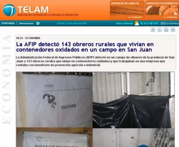 AFIP desmiente información de trabajo esclavo en San Juan AFIP desmiente información de trabajo esclavo en San Juan