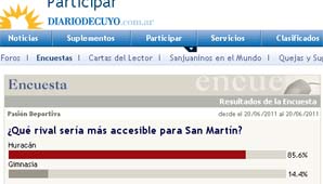Los lectores prefieren que San Martín enfrente a Huracán Los lectores prefieren que San Martín enfrente a Huracán