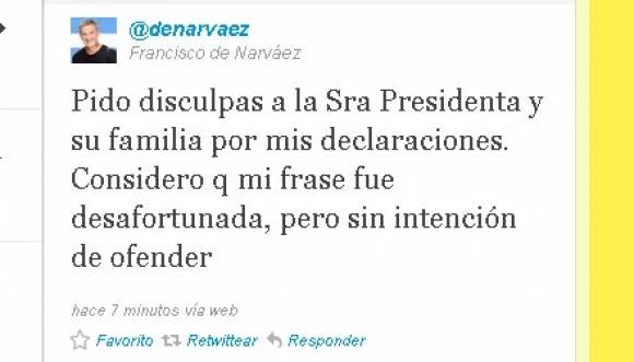 Luego de la dura frase, De Narváez pidió disculpas Luego de la dura frase, De Narváez pidió disculpas