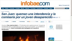 Medios nacionales reflejaron los incidentes en Jáchal Medios nacionales reflejaron los incidentes en Jáchal