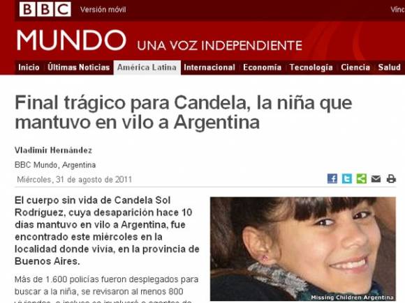 Diarios del mundo hablan del crimen de Candela Diarios del mundo hablan del crimen de Candela