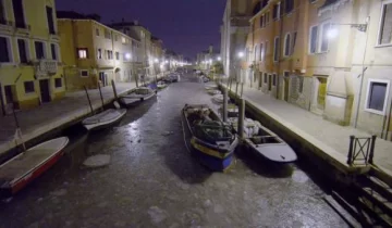 Los canales de Venecia quedaron bajo el hielo Los canales de Venecia quedaron bajo el hielo
