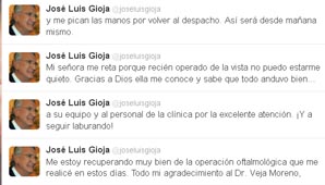 Gioja agradeció a los médicos y se mostró entusiasmado por volver a trabajar Gioja agradeció a los médicos y se mostró entusiasmado por volver a trabajar