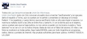 Los hinchas Azules marcharán a la Liga Sanjuanina de Fútbol Los hinchas Azules marcharán a la Liga Sanjuanina de Fútbol