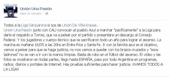 Los hinchas Azules marcharán a la Liga Sanjuanina de Fútbol Los hinchas Azules marcharán a la Liga Sanjuanina de Fútbol