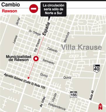 Rawson: un tramo de la avenida España será de una sola mano Rawson: un tramo de la avenida España será de una sola mano