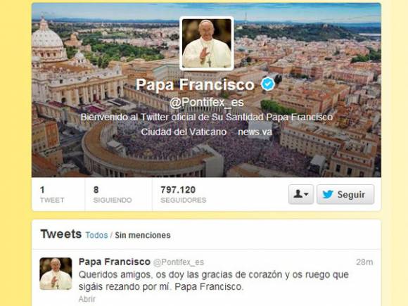 Francisco hizo su primer tuit Francisco hizo su primer tuit