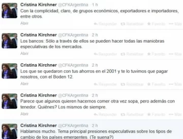 CFK apuntó al dólar: “Quieren hacernos comer sopa y además con tenedor” CFK apuntó al dólar: “Quieren hacernos comer sopa y además con tenedor”