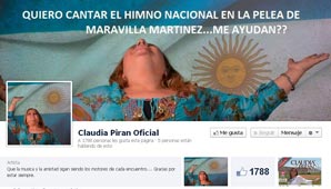 Claudia Pirán quiere cantar el himno en la pelea de Maravilla Claudia Pirán quiere cantar el himno en la pelea de Maravilla