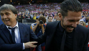 Un gol uruguayo le dá, por ahora, el título al Atlético de Madrid Un gol uruguayo le dá, por ahora, el título al Atlético de Madrid