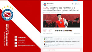 Argentinos Juniors anunció que el sábado presentará a Riquelme Argentinos Juniors anunció que el sábado presentará a Riquelme