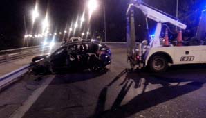 Vuelco en plena Circunvalación Vuelco en plena Circunvalación