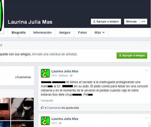 Sarmiento: difaman por Facebook y hay indignación Sarmiento: difaman por Facebook y hay indignación