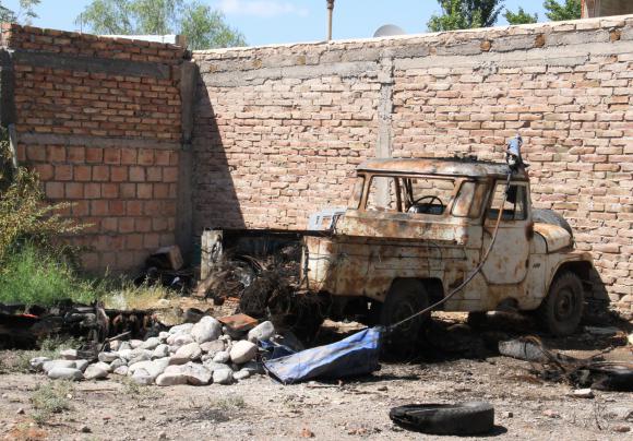 Quemaron un viejo vehículo Quemaron un viejo vehículo