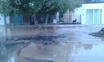 Por la rotura de un caño cedió el pavimento y se anegaron varias casas en Trinidad Por la rotura de un caño cedió el pavimento y se anegaron varias casas en Trinidad