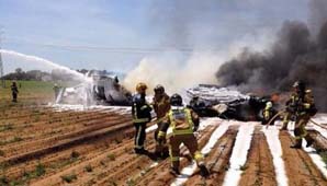 Se estrelló avión militar en Sevilla Se estrelló avión militar en Sevilla