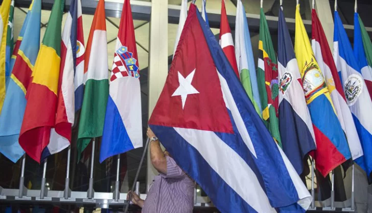 La bandera cubana fue izada en el Departamento de Estado norteamericano La bandera cubana fue izada en el Departamento de Estado norteamericano