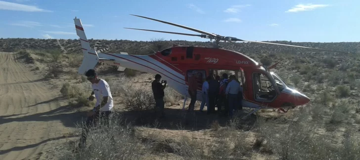 Se accidentó en medio del campo y debió ser traslado en el helicóptero provincial Se accidentó en medio del campo y debió ser traslado en el helicóptero provincial