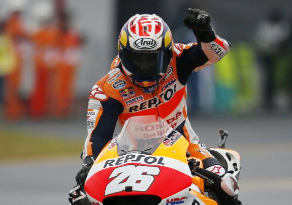 Victoria de Pedrosa y celebración de Rossi Victoria de Pedrosa y celebración de Rossi