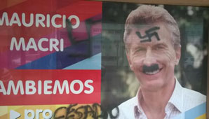 Pintadas nazis contra Macri Pintadas nazis contra Macri