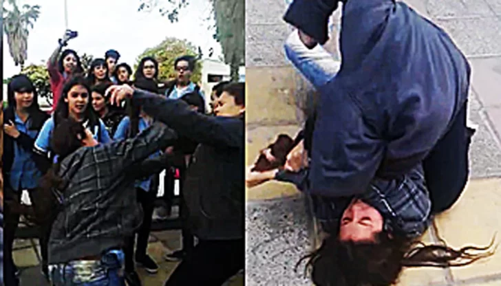 Otra vez, dos alumnas se trenzan a golpes al salir de la escuela y las filman Otra vez, dos alumnas se trenzan a golpes al salir de la escuela y las filman