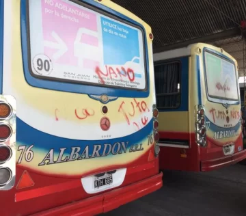 Ola de daños con pintura en 6 micros de una misma línea Ola de daños con pintura en 6 micros de una misma línea