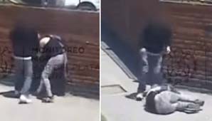 Golpeó salvajemente a una mujer en la calle para sacarle el celular Golpeó salvajemente a una mujer en la calle para sacarle el celular