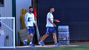 Entre sonrisas, Argentina entrenó por primera vez en Boston Entre sonrisas, Argentina entrenó por primera vez en Boston