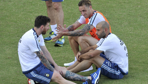 Banega y Rojo se entrenaron de manera diferenciada Banega y Rojo se entrenaron de manera diferenciada