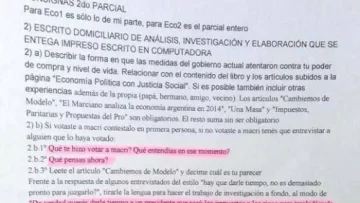 Un profe de la UBA antimacrista tomó un curioso examen Un profe de la UBA antimacrista tomó un curioso examen
