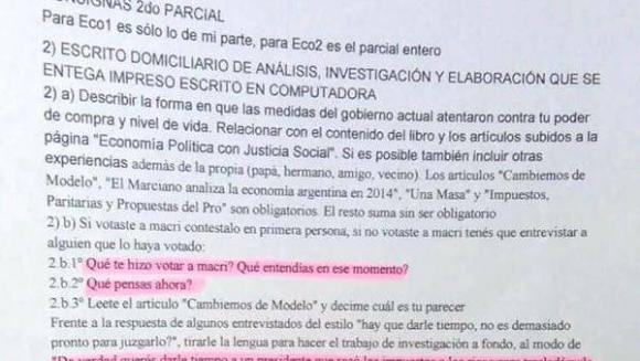 Un profe de la UBA antimacrista tomó un curioso examen Un profe de la UBA antimacrista tomó un curioso examen