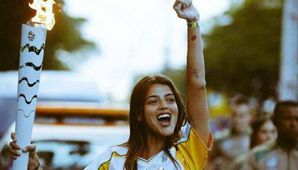 Calu Rivero llevó la antorcha olímpica y deportistas explotaron Calu Rivero llevó la antorcha olímpica y deportistas explotaron