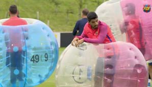 Loquísimo entrenamiento del Barcelona de Messi Loquísimo entrenamiento del Barcelona de Messi