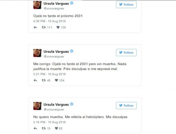 El polémico deseo de Úrsula: “Ojalá no tarde el próximo 2001” El polémico deseo de Úrsula: “Ojalá no tarde el próximo 2001”