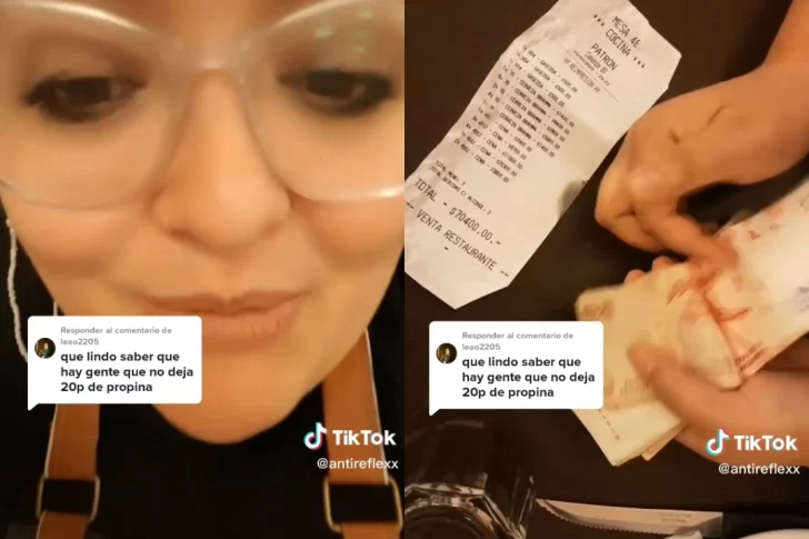 Una moza atendió una mesa con 17 personas y se indignó con la propina que dejaron