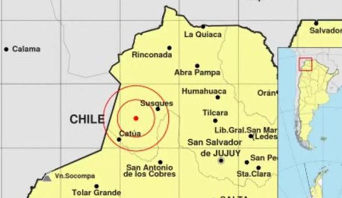 Un sismo de 6.4º se registró en Jujuy y se sintió también en Chile Un sismo de 6.4º se registró en Jujuy y se sintió también en Chile