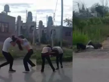 Dos alumnas de una escuela de Sarmiento terminaron en la cuneta tras una pelea