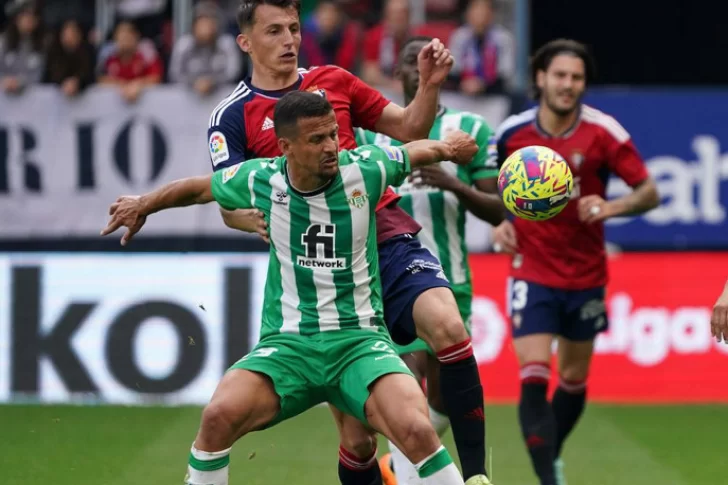 Betis no pudo con Osasuna pese al aporte de Rodríguez