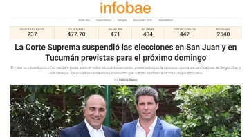 Los medios de todo el país se hicieron eco de la suspensión de elecciones en San Juan Los medios de todo el país se hicieron eco de la suspensión de elecciones en San Juan