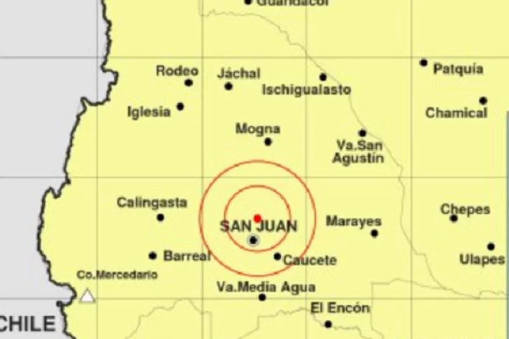 Un sismo con epicentro cerca del Gran San Juan se sintió en la noche de este jueves