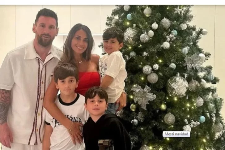 Messi celebró la Navidad en casa junto a su familia