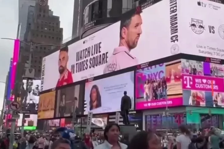 El debut de Messi en la MLS se podrá ver gratis en el Times Square