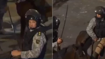 Insólito: explicaron porqué un policía utilizó un sable en los incidentes entre Nacional y Boca Insólito: explicaron porqué un policía utilizó un sable en los incidentes entre Nacional y Boca