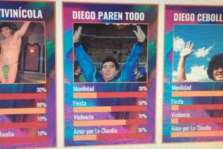 Furor en las redes por las figuritas de Diego Maradona